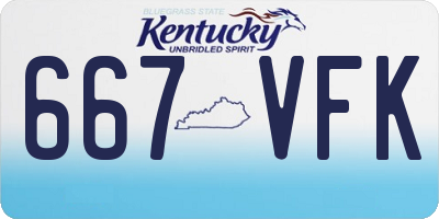 KY license plate 667VFK