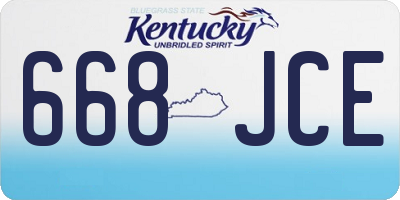 KY license plate 668JCE