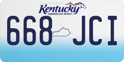 KY license plate 668JCI