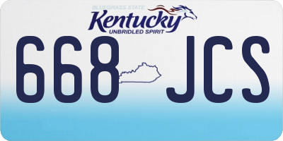 KY license plate 668JCS