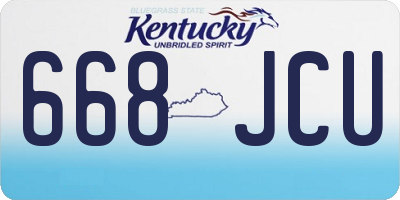 KY license plate 668JCU
