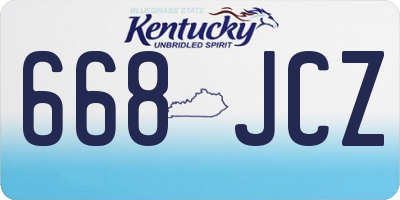 KY license plate 668JCZ