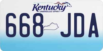 KY license plate 668JDA