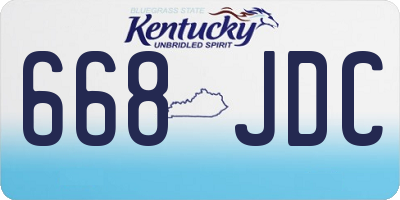 KY license plate 668JDC