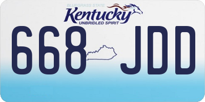 KY license plate 668JDD