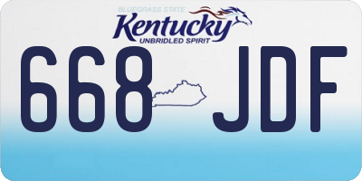 KY license plate 668JDF