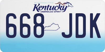 KY license plate 668JDK