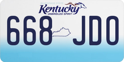 KY license plate 668JDO