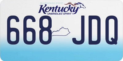 KY license plate 668JDQ