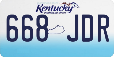 KY license plate 668JDR