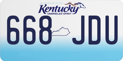 KY license plate 668JDU