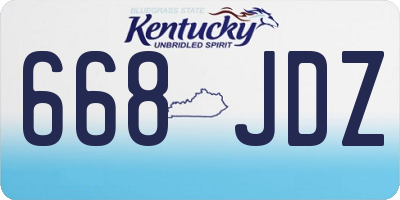 KY license plate 668JDZ