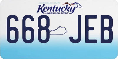 KY license plate 668JEB