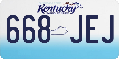 KY license plate 668JEJ