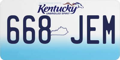 KY license plate 668JEM