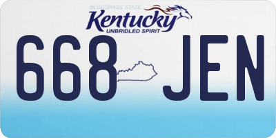 KY license plate 668JEN
