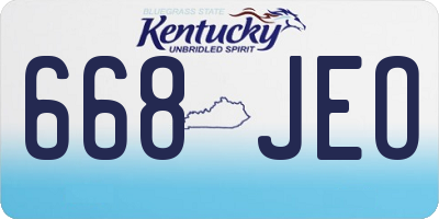KY license plate 668JEO