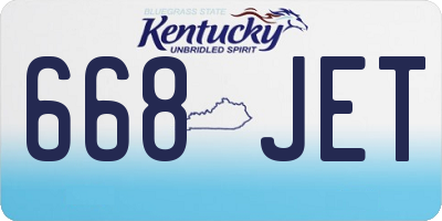 KY license plate 668JET