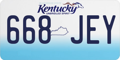 KY license plate 668JEY