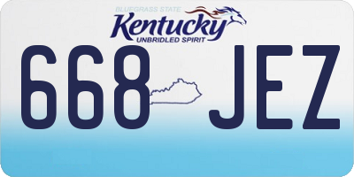 KY license plate 668JEZ