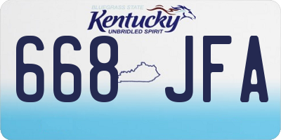 KY license plate 668JFA