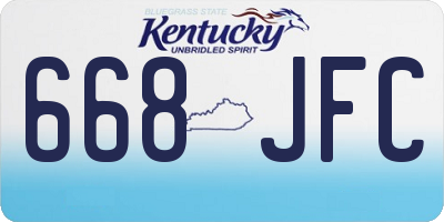KY license plate 668JFC