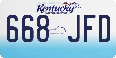 KY license plate 668JFD