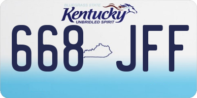 KY license plate 668JFF