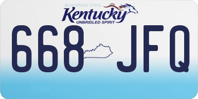 KY license plate 668JFQ