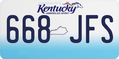 KY license plate 668JFS