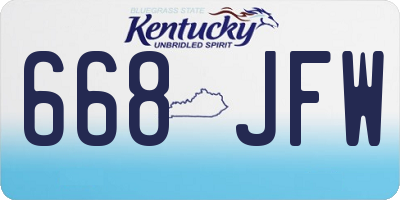 KY license plate 668JFW