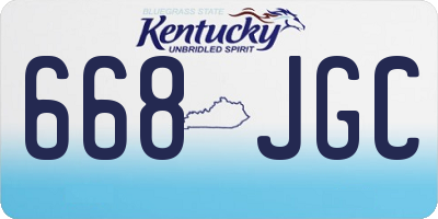 KY license plate 668JGC