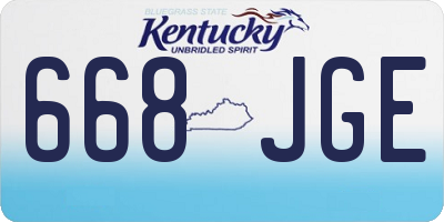 KY license plate 668JGE