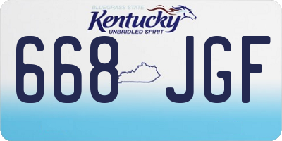 KY license plate 668JGF
