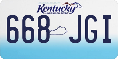 KY license plate 668JGI