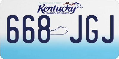 KY license plate 668JGJ