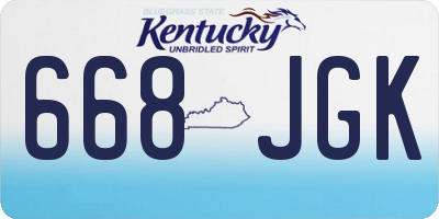 KY license plate 668JGK