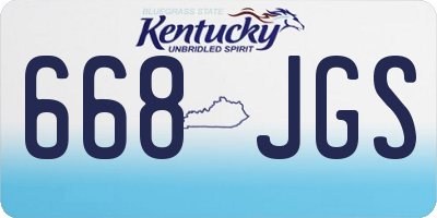 KY license plate 668JGS
