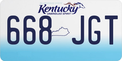 KY license plate 668JGT