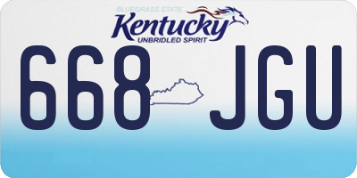 KY license plate 668JGU