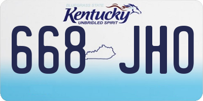 KY license plate 668JHO