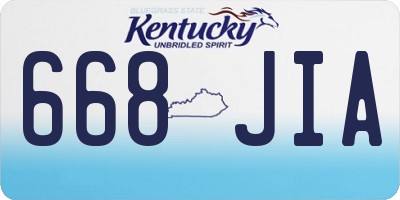 KY license plate 668JIA