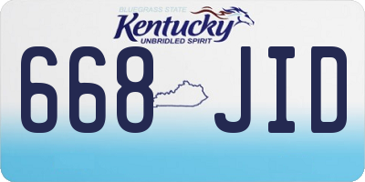 KY license plate 668JID