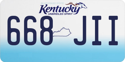 KY license plate 668JII