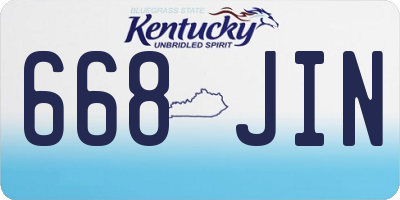 KY license plate 668JIN