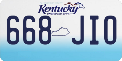 KY license plate 668JIO