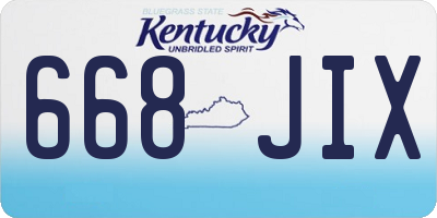 KY license plate 668JIX