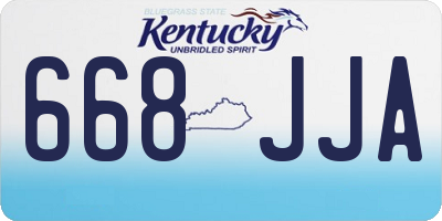 KY license plate 668JJA