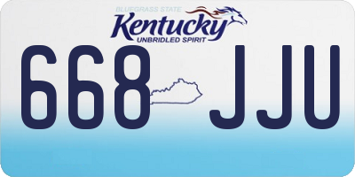 KY license plate 668JJU