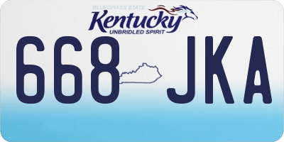 KY license plate 668JKA